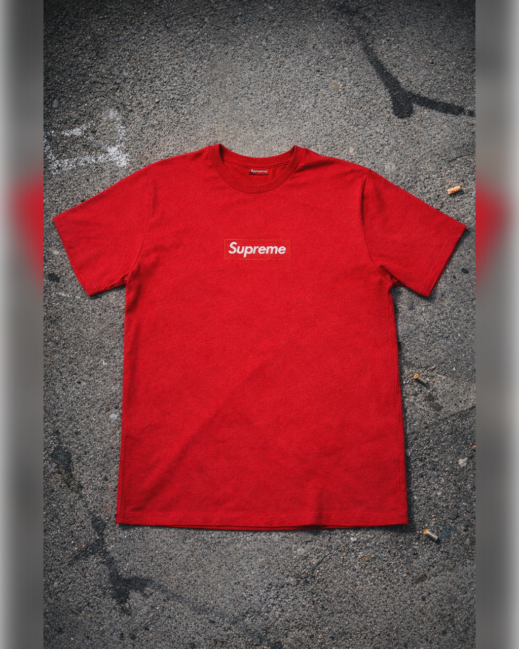 Supreme Red Box Logo T-Shirt — White Box Logo Crewneck Tee, red Supreme box logo tee alternate ecommerce image