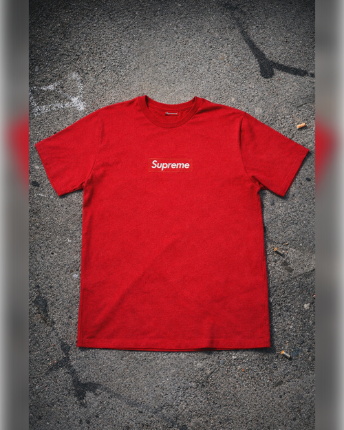 Supreme Red Box Logo T-Shirt — White Box Logo Crewneck Tee, red Supreme box logo tee alternate ecommerce image
