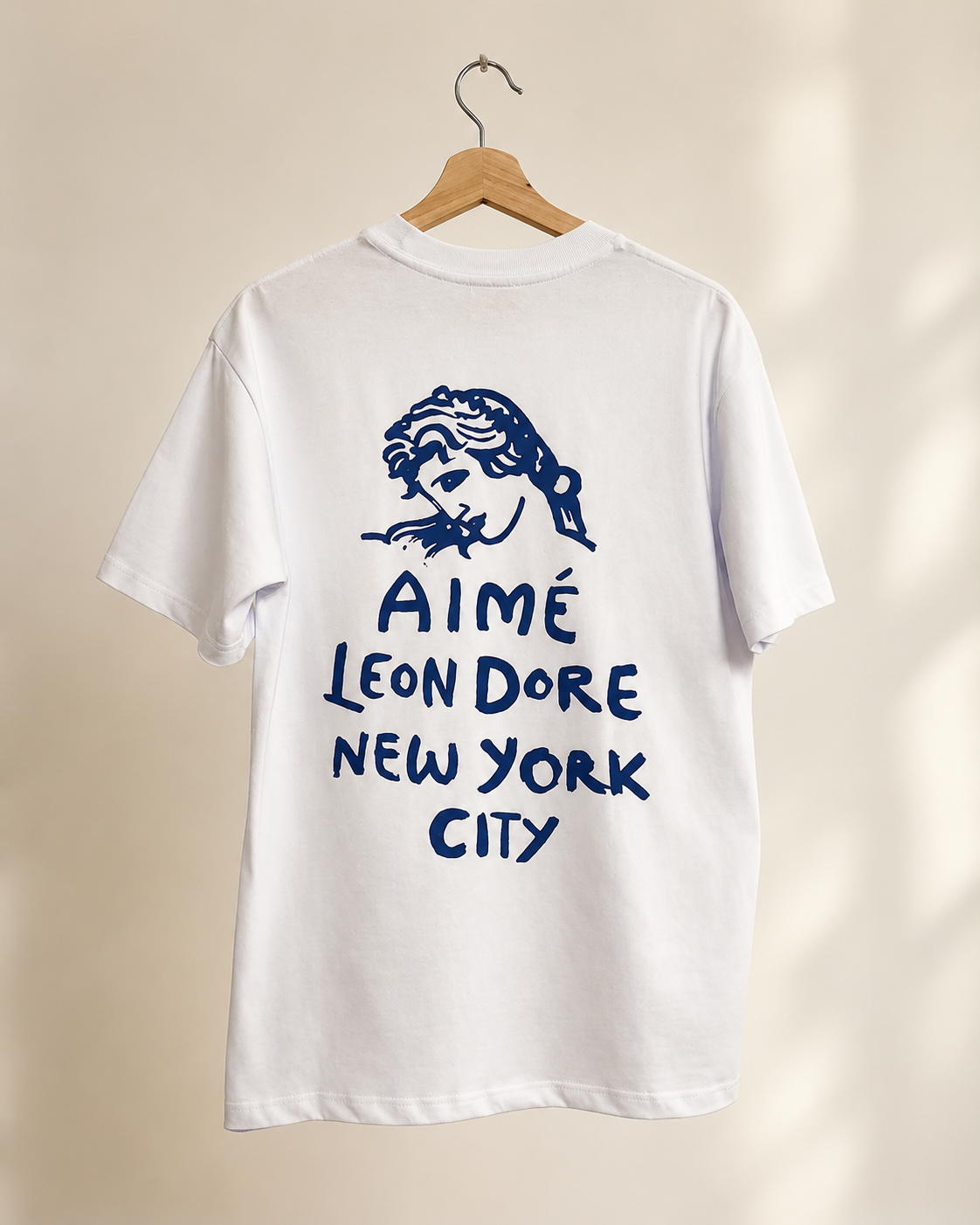 Aimé Leon Dore White Graphic T-Shirt Size L – Navy Chest Logo Crewneck Tee | Raw Issue alternate ecommerce image