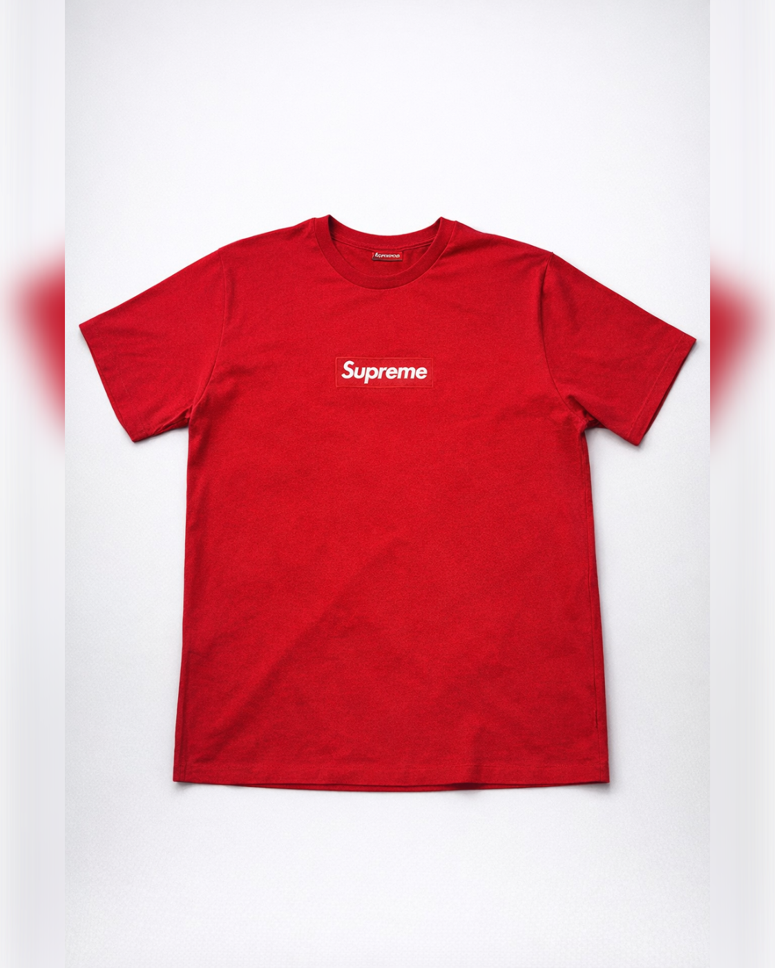 Supreme Red Box Logo T-Shirt — White Box Logo Crewneck Tee, red Supreme box logo tee hero ecommerce image